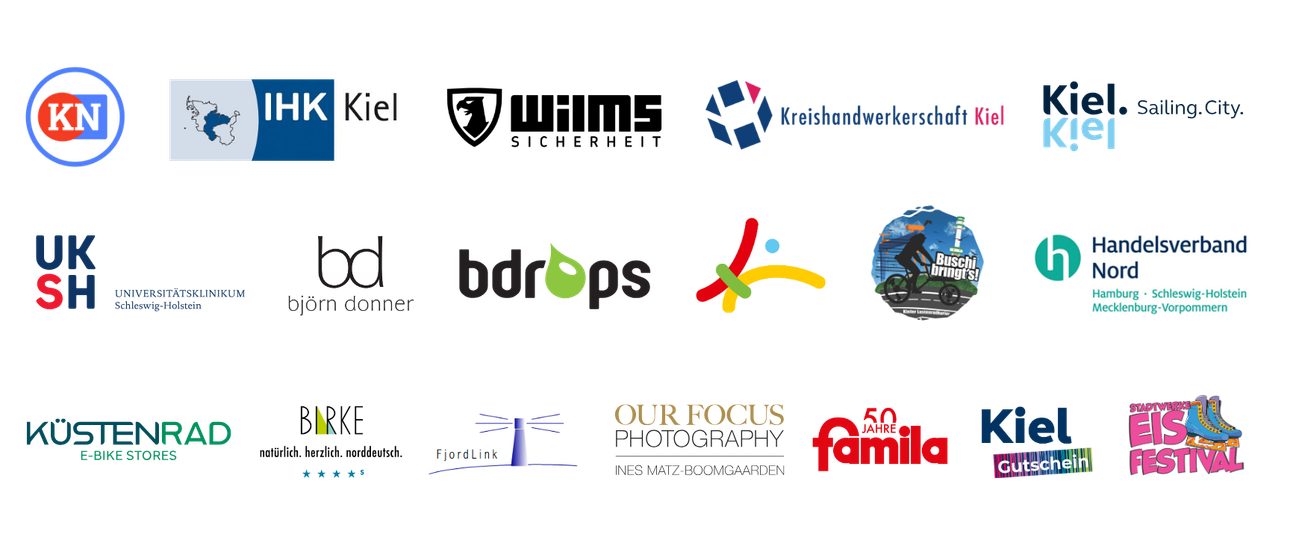 Logo-Collage der Partnerunternehmen des Fiete Clubs